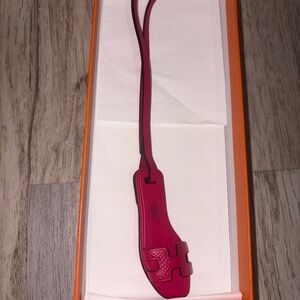 Hermes Oran Bag Charm with Strap Pink